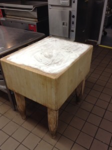 Cleaning A Commercial Butcher Block Table